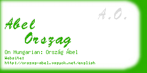 abel orszag business card